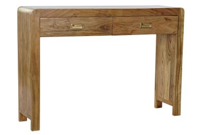 Product photograph of African Acacia Wood 2 Drawer Console Table from Choice Furniture Superstore