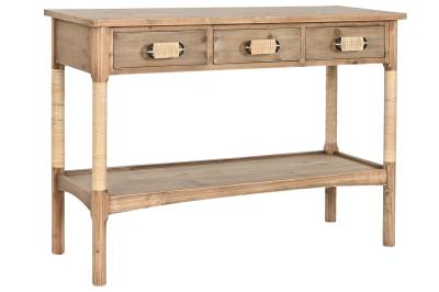 Product photograph of Alpine Natural 3 Drawer Console Table from Choice Furniture Superstore