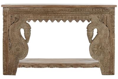 Product photograph of Carved Natural Mango Wood Carved Console Table from Choice Furniture Superstore