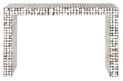 Product photograph of Decape White Coconut Wood Console Table from Choice Furniture Superstore