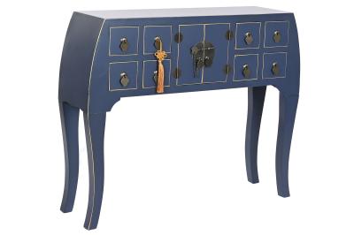 Product photograph of Isla Blue Wood 2 Door Multi Drawer Console Table from Choice Furniture Superstore