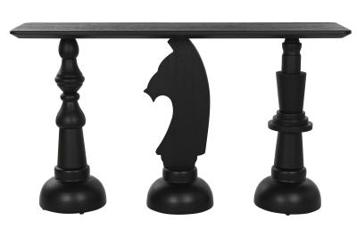 Product photograph of Modern Chess Black Wood Console Table from Choice Furniture Superstore