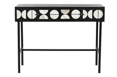 Product photograph of Neoclassic Black 2 Drawer Console Table from Choice Furniture Superstore