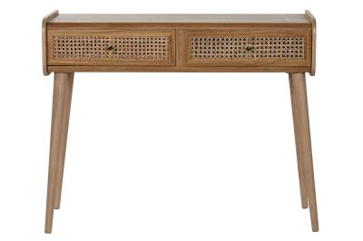 Product photograph of Traditional Acacia Wood 2 Drawer Console Table from Choice Furniture Superstore