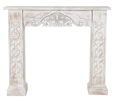 Product photograph of White Wood Carved Console Table from Choice Furniture Superstore