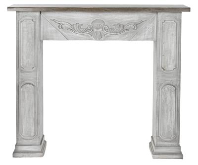 White Wood Frame Chimney Spruce Console Table