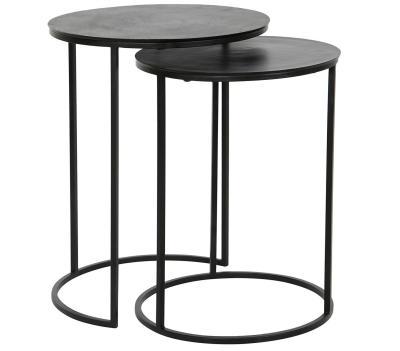 Product photograph of Loft Set Of 2 Black Metal Round Side Table from Choice Furniture Superstore