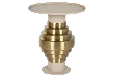 Product photograph of Modern Cream And Gold Round Side Table from Choice Furniture Superstore