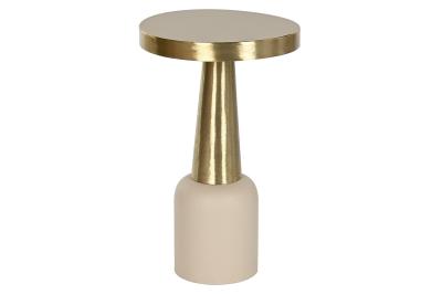 Product photograph of Modern Gold And Cream Round Side Table from Choice Furniture Superstore