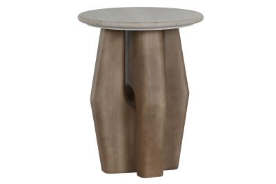 Product photograph of Modern Marble And Wood Round Side Table from Choice Furniture Superstore