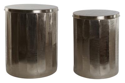 Product photograph of Modern Set Of 2 Gold Metal Round Side Table from Choice Furniture Superstore