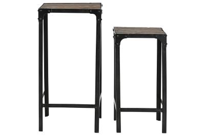 Product photograph of Natural Wooden Set Of 2 Square Side Table from Choice Furniture Superstore