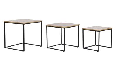 Product photograph of Urban Set Of 3 Natural Wooden Square Side Table from Choice Furniture Superstore