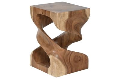 Product photograph of Natural Madera Mungur Carved Side Table from Choice Furniture Superstore