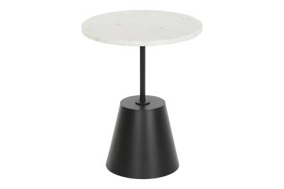 Product photograph of White Marble And Metal Round Side Table from Choice Furniture Superstore