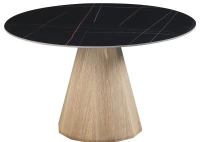 Product photograph of Modern Black Ceramic 4 Seater Round Pedestal Dining Table from Choice Furniture Superstore