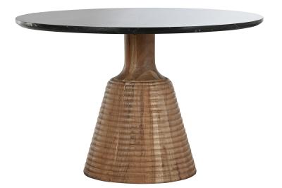 Modern Black Marble 2 Seater Round Pedestal Dining Table