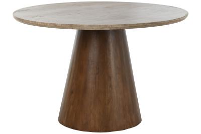 Product photograph of Modern Marble And Mango Wood 4 Seater Round Pedestal Dining Table from Choice Furniture Superstore