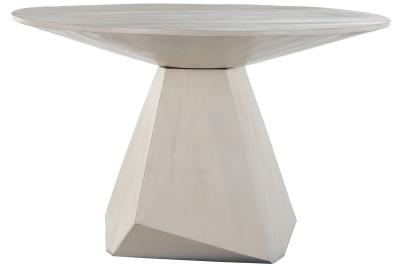 Product photograph of Indore White Mango Wood 4 Seater Round Pedestal Dining Table from Choice Furniture Superstore