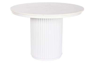 Product photograph of Modern White Marble 2 Seater Round Fluted Pedestal Dining Table from Choice Furniture Superstore