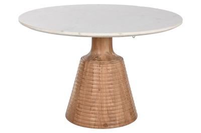 Product photograph of Modern White Marble 2 Seater Round Pedestal Dining Table from Choice Furniture Superstore