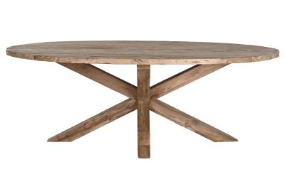 Product photograph of Reciclada 8 Seater Oval Dining Table With Black Spider Legs from Choice Furniture Superstore