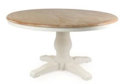 Product photograph of Traditional White Wood 4 Seater Round Pedestal Dining Table from Choice Furniture Superstore