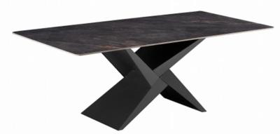 Product photograph of Modern Black Ceramic 8 Seater Dining Table With X Cross Legs from Choice Furniture Superstore