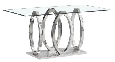 Glam Glass And Chrome 6 Seater Dining Table