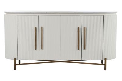 Product photograph of Chic White Marble Small Sideboard - 4 Doors from Choice Furniture Superstore