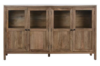 Product photograph of Mango Wood Glass Large Sideboard - 4 Doors from Choice Furniture Superstore