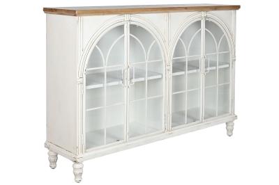 Product photograph of Romantic White Glass 150cm Large Sideboard - 4 Doors from Choice Furniture Superstore