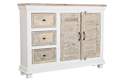 Product photograph of Romantic White Mango Wood Small Sideboard - 2 Doors from Choice Furniture Superstore