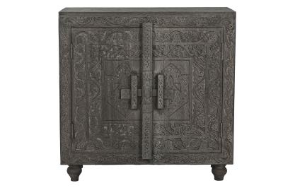 Product photograph of Indian Carved Wood Small Sideboard - 2 Doors from Choice Furniture Superstore