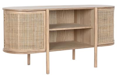 Modern Rubberwood And Rattan 120cm Tv Unit