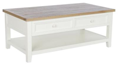 Product photograph of Portsmouth White Painted 2 Drawer Coffee Table from Choice Furniture Superstore