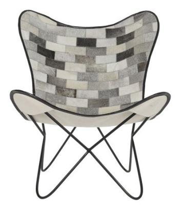 Product photograph of Grey Fabric Butterfly Chair from Choice Furniture Superstore
