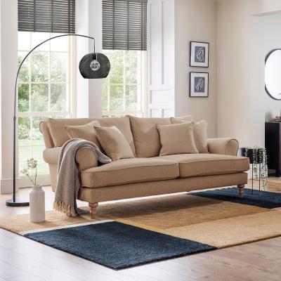 Arlan Sepia Fabric 3 Seater Sofa