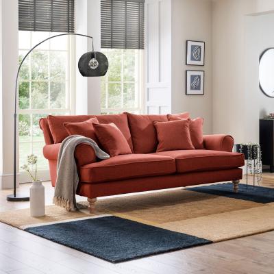 Arlan Vermillion Fabric 3 Seater Sofa