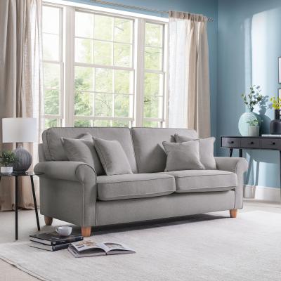 Carina Mushroom Fabric 4 Seater Sofa