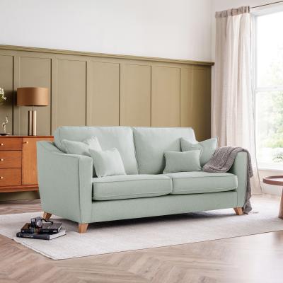 Linnet Aqua Fabric 3 Seater Sofa