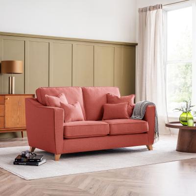 Linnet Coral Fabric 2 Seater Sofa