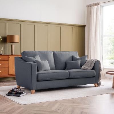 Linnet Denim Fabric 3 Seater Sofa