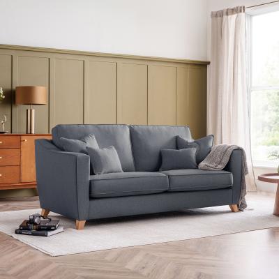 Linnet Denim Fabric 4 Seater Sofa