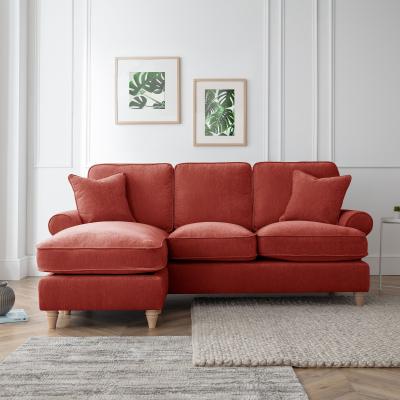 Marigot Apricot Fabric Chaise Corner Sofa Lhf