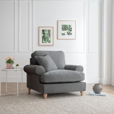 Marigot Charcoal Fabric Armchair