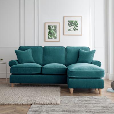 Marigot Emerald Fabric Chaise Corner Sofa Rhf