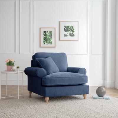 Marigot Navy Fabric Armchair