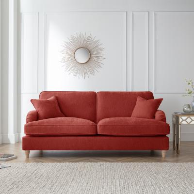 Manhattan Apricot Fabric 3 Seater Sofa