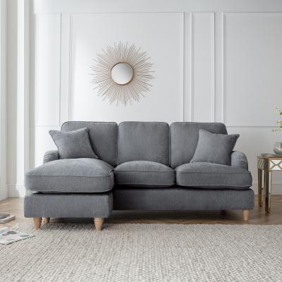 Manhattan Charcoal Fabric Chaise Corner Sofa Lhf